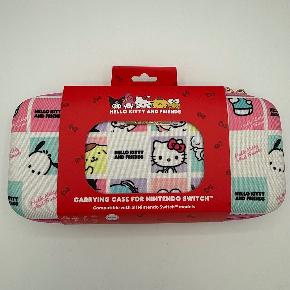New Hello Kitty Pastel Pink White Blue Carrying Case for Nintendo Switch
